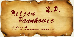 Miljen Paunković vizit kartica
